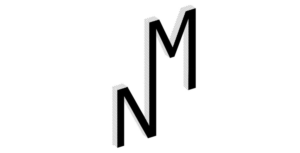 Logo Studio Nord Midi, monogramme des lettres N et M, bureau d'architecture à Bruxelles